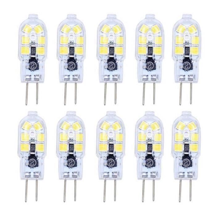 10X G4 Ampoule LED 2W Ampoule Lampe Blanc Froid 12 SMD 2835LEDs Basse