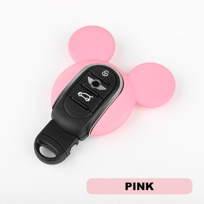 Coque silicone clé voiture rose - Norauto