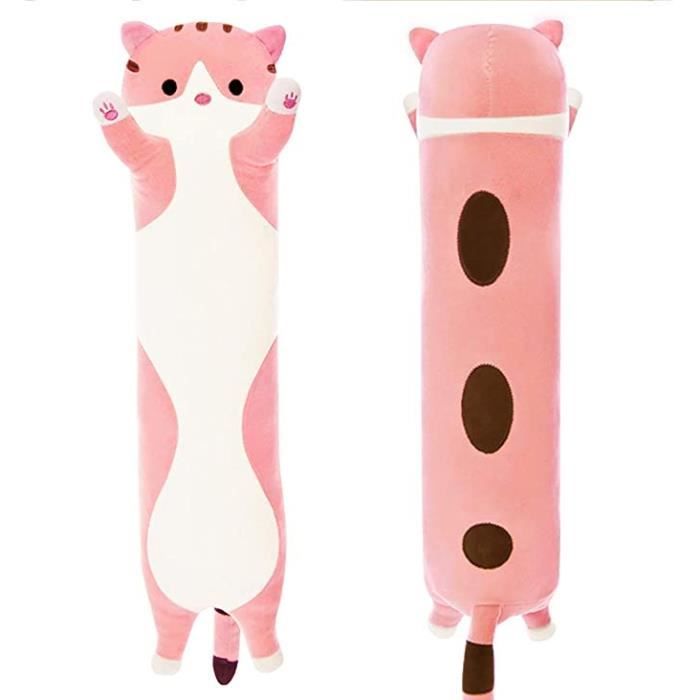 Oreiller De Chat Mignon Long en Peluche - DOUDOU - Marron - 50Cm - Oreiller Cervical Enfants - Puériculture & Eveil bébé