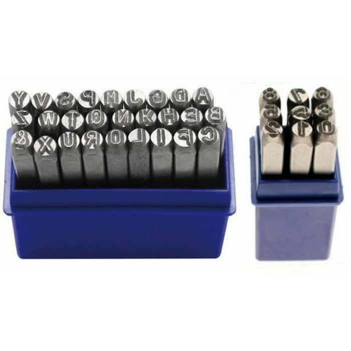 Jeu De 36 Lettres Et Chiffres A Frapper Hauteur 6 Mm Cdiscount Bricolage