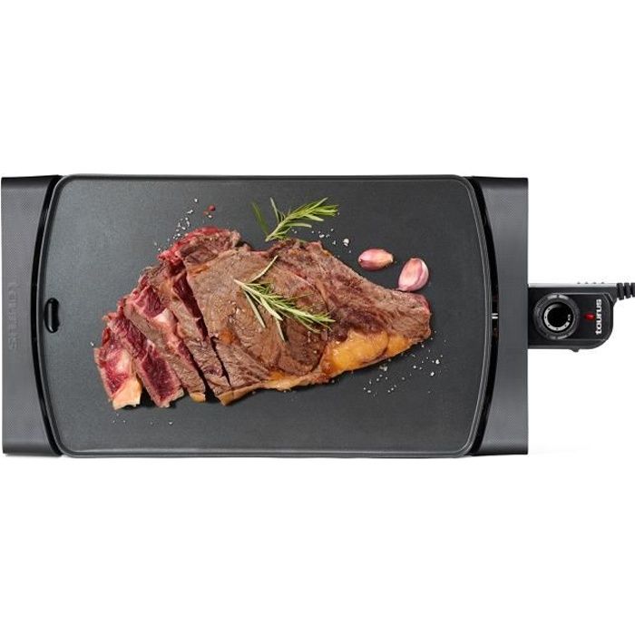 Plancha Taurus Steakmax 2600 de 2600W, plaque de 49x27cm, 3 couches antiadhésives pour cuisine 100% uniforme