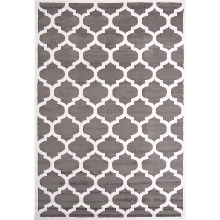 Tapis Salon Moderne Géométrique Gris 120x170cm - Collection Monaco Carpeto Rugs
