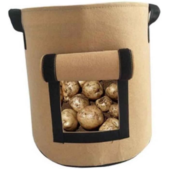 SIMBOOM Sacs à Plantes, Lot De 5 Sac De Culture En Non Tissé Sac De Plantation Jardin Avec Poignée Sangles Aération Tissu Pots, Noir - 3 Gallons (12 L