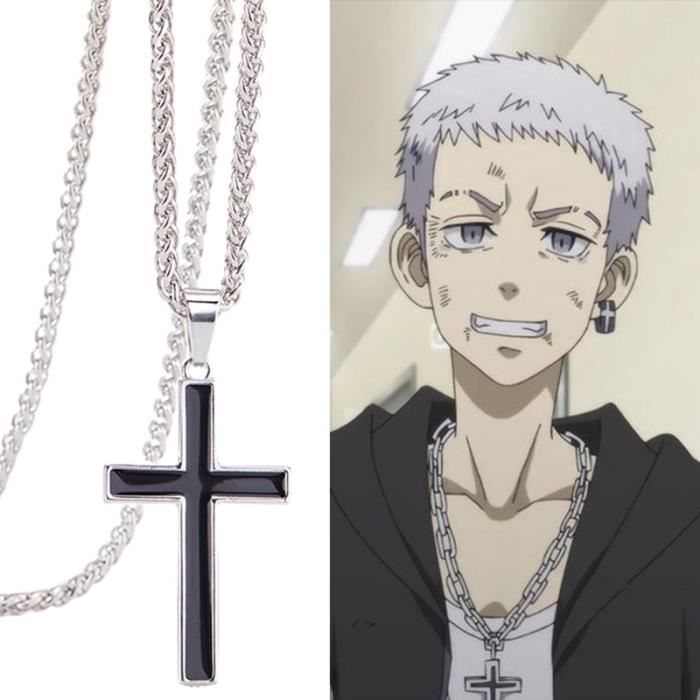 Chaine De Cou Vendue Seule JKTZ6 Anime Tokyo Revengers Croix Collier Hip Hop Mitsuya Takashi