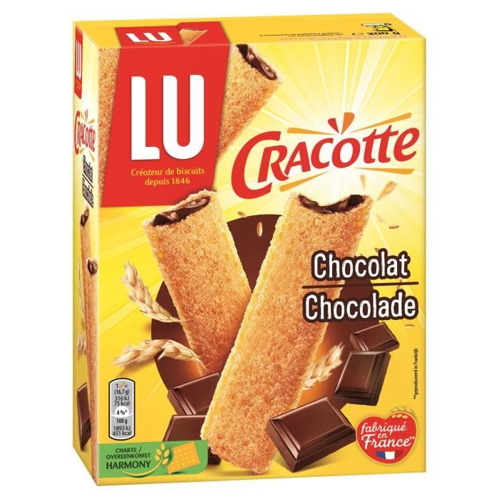 CRACOTTE - Cracotte Craquinettes Fourree Chocolat 200G - Lot De 4