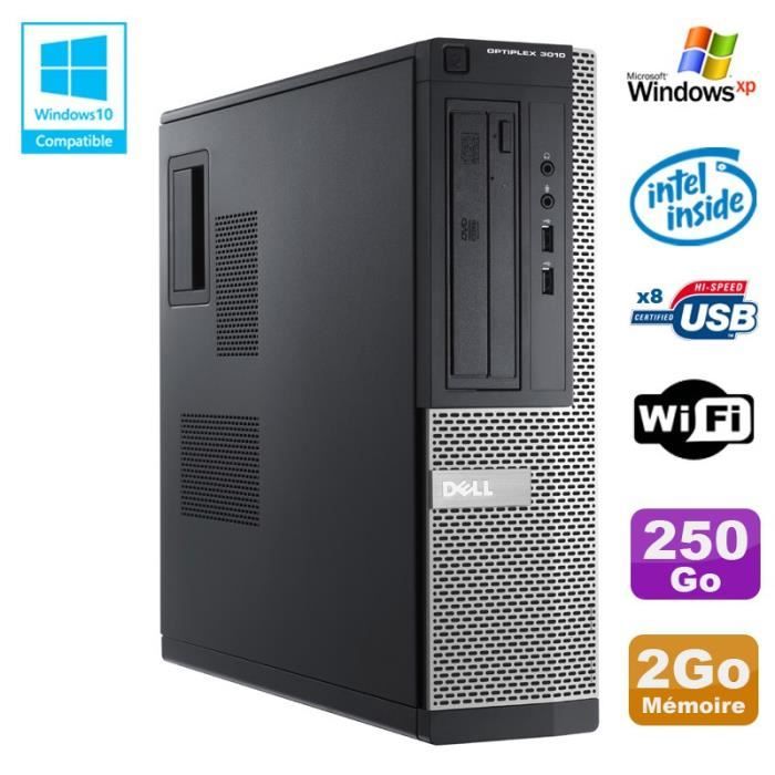 PC  Optiplex 3010 DT Intel G2020 2.9Ghz 2Go 250Go