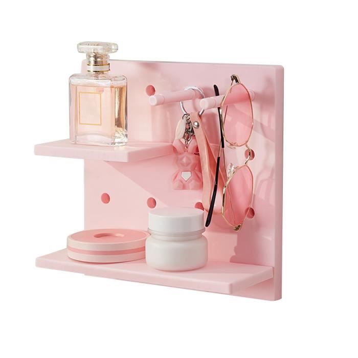 Organisateur Mural Porte 3 Niveaux Corde Coton - Panier Suspendu Rose Pour Chambre Enfant Salon Salle De Bain