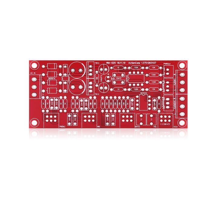 Carte Préampli HiFi NE5532 - Contrôle Volume, Double Alimentation AC 12-18V - Pour Ampli Audio DIY