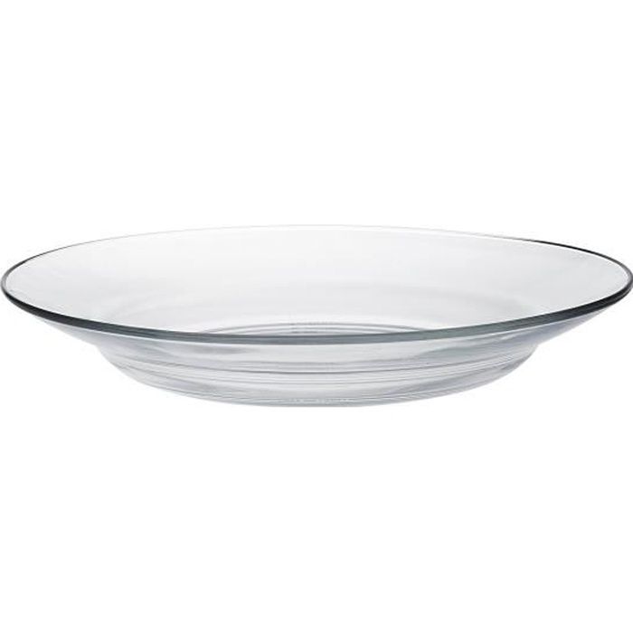 Assiette creuse - DURALEX - Lys - 232 cm - Verre trempé - Lot 6