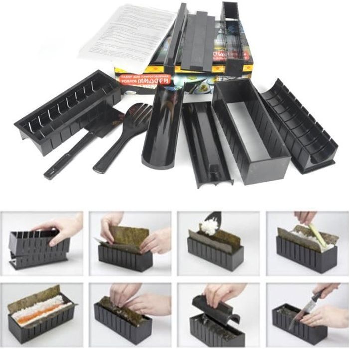 sushi kit Moule de riz Ensemble pour rouleau de sushi 10pcs