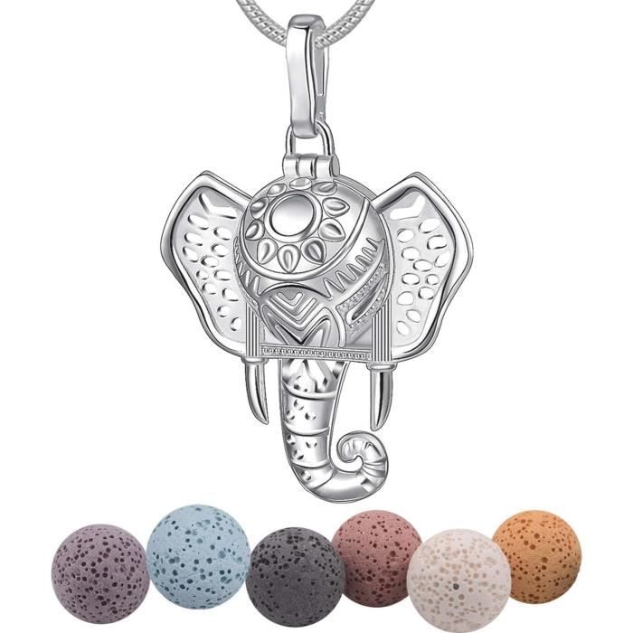 Kit DIY De Colliers Diffuseurs D'Huiles Essentielles - 4 Pendentifs En Laiton Avec Perles De Lave - 3