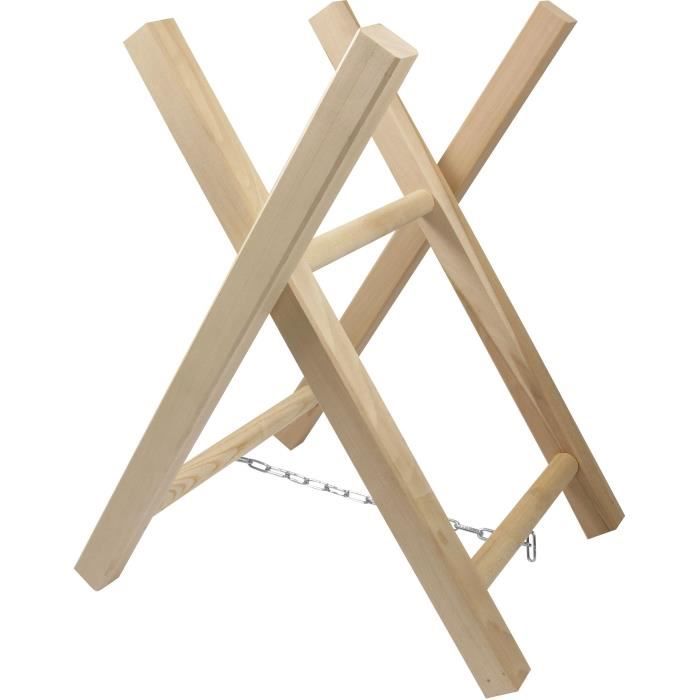 Chevalet de tronçonnage en bois (hêtre et/ou frêne) 2 tréteaux L: 63 cm - l: 40 cm