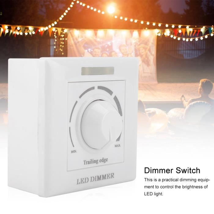 Variateur LED Encastrable Booso - 5-300W, 220-240V, Pour LED Et Halogène Dimmable, Blanc - 5