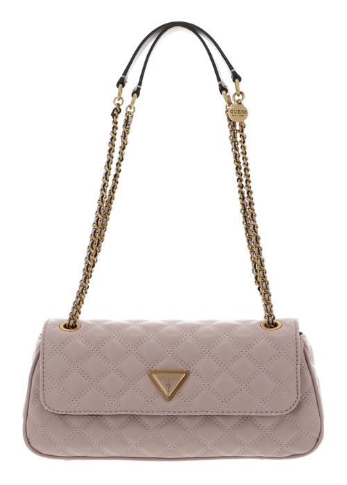 Sac à épaule Guess Eco Carly Convertible En Simili Cuir Beige – Neuf Avec étiquettes