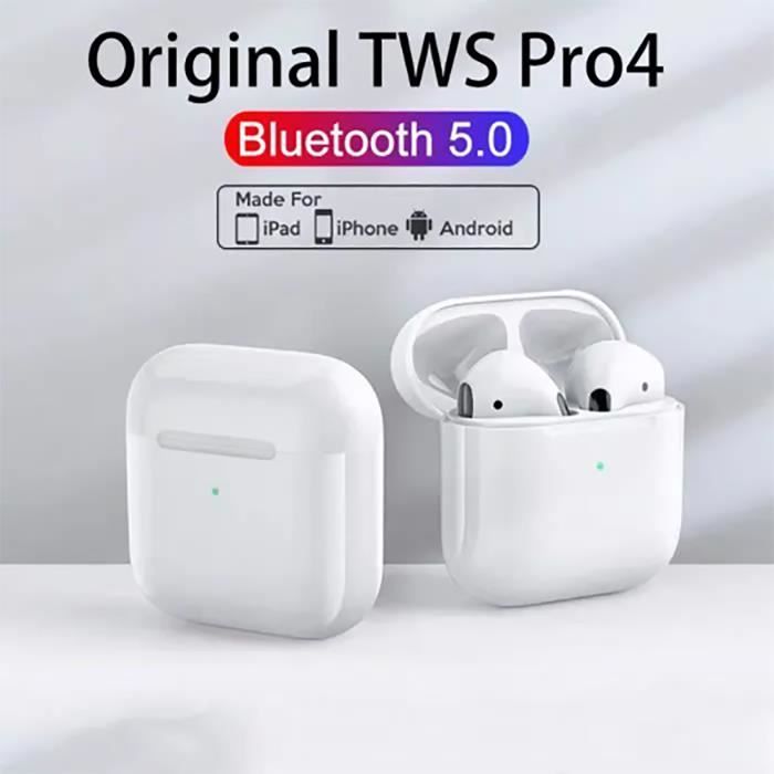 Écouteurs sans fil Bluetooth 5.0 TWS Air Pro 4, oreillettes stéréo à  commande tactile, casque d'écoute pour téléphones intelligents - Cdiscount  TV Son Photo