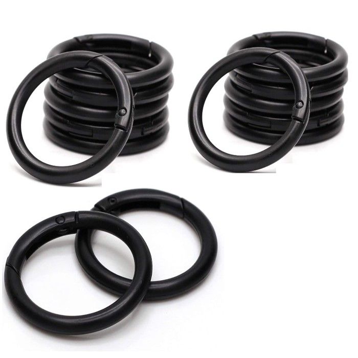 Lot De 5 Mousquetons + 4 Anneaux O - Charge 30 Kg - Fermeture à Ressort - Pour Sac à Dos, Camping, Randonnée - QEDBOJE