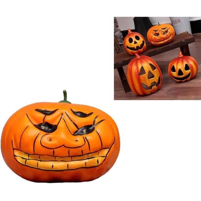 7 Citrouilles Artificielles Halloween - Décoration Automne Intérieur/extérieur, Mousse écologique