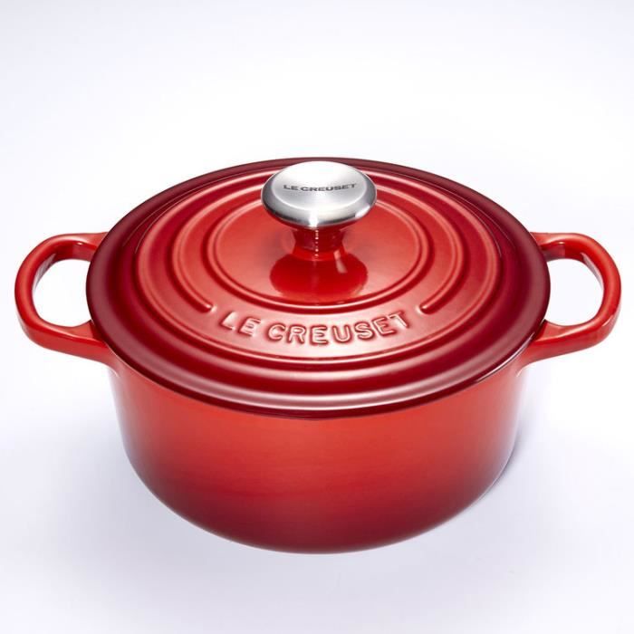 Cocotte - LE CREUSET - Signature - Fonte émaillée - 18cm - Poignées larges