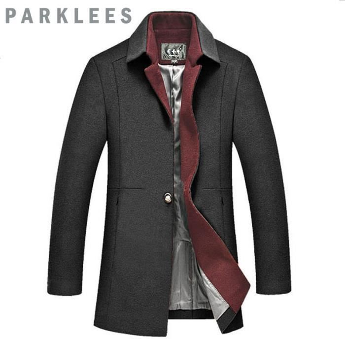 Homme Marine Manteau Nouveau Cachemire Fit Hiver Slim 0PNnwXOk8