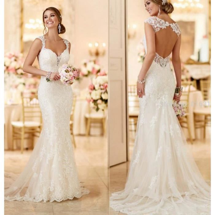 robe de mariée ouverte dans le dos