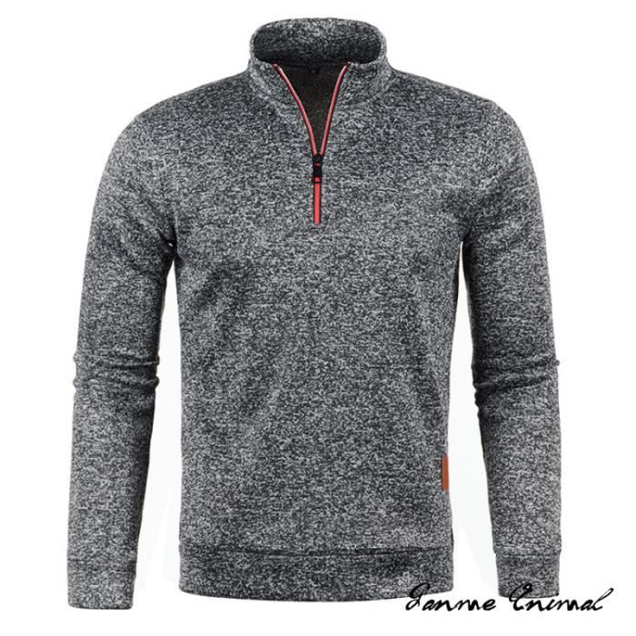 Nautica Pull à fermeture éclair quart pour homme, Blanc brillant, L