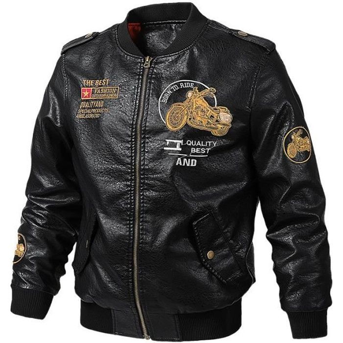 Manteau de deals cuir homme moto