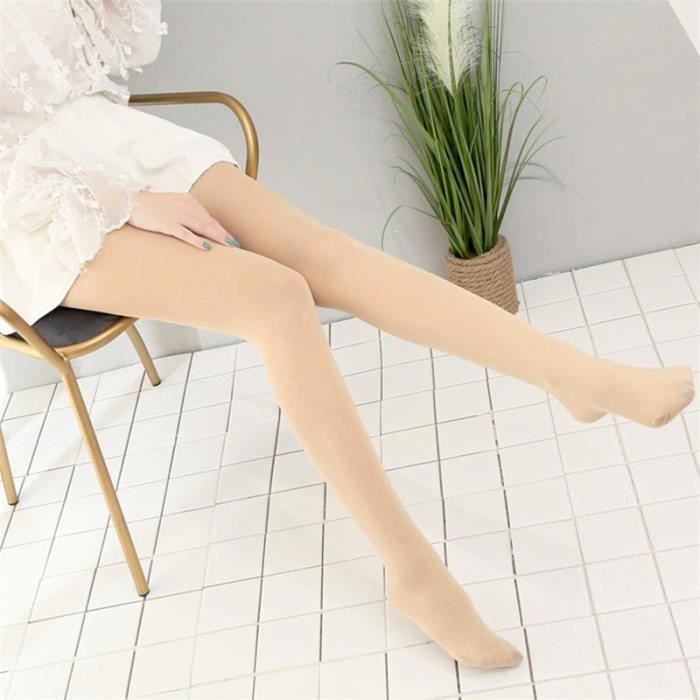 Collants Thermiques Hiver Femme - SHOP-STORY - Winter Tights - Doublure Polaire - Taille Unique (34-42) - Beige