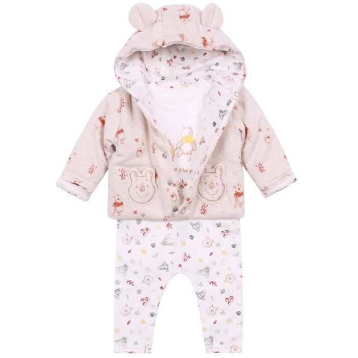 Ensemble pour bebe Winnie l ourson en coton beige OEKO TEX