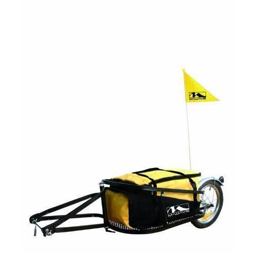 Remorque pour vélo Single 40 - M-WAVE - Jaune - Adulte - 61 x 40 / 30 cm