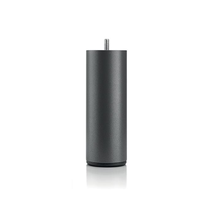 Jeu de 4 pieds de lit cylindriques métal noir - Hauteur 16 cm - Gris anthracite Jeu de 4 pieds de lit cylindriques métal noir - Hauteur 16 cm - Gris anthracite