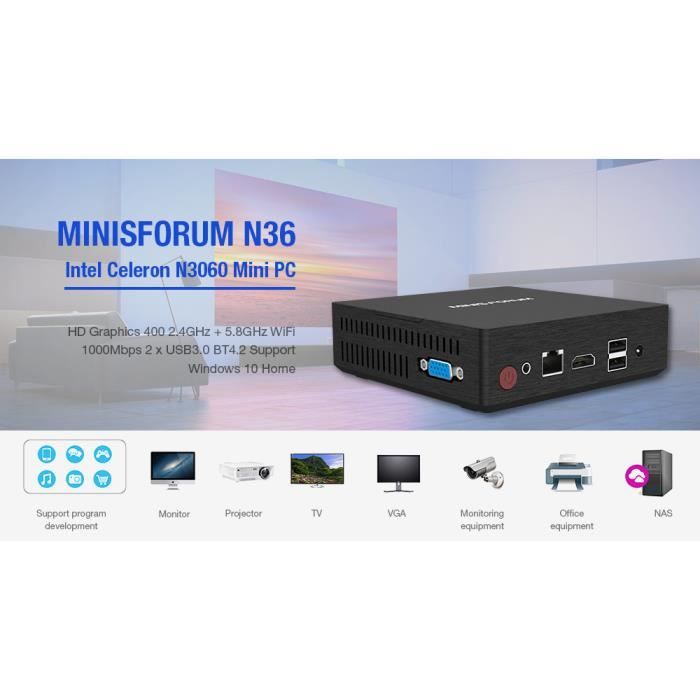 Mini PC Windows 10-MINISFORUM N36 Unité Central-Intel