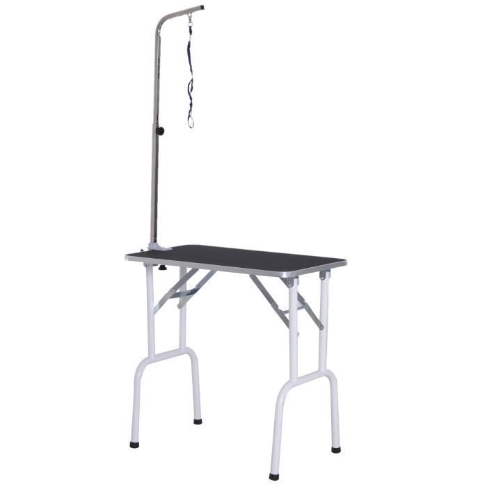 Table De Toilettage Pliante Avec Potence Reglable En Hauteur Et