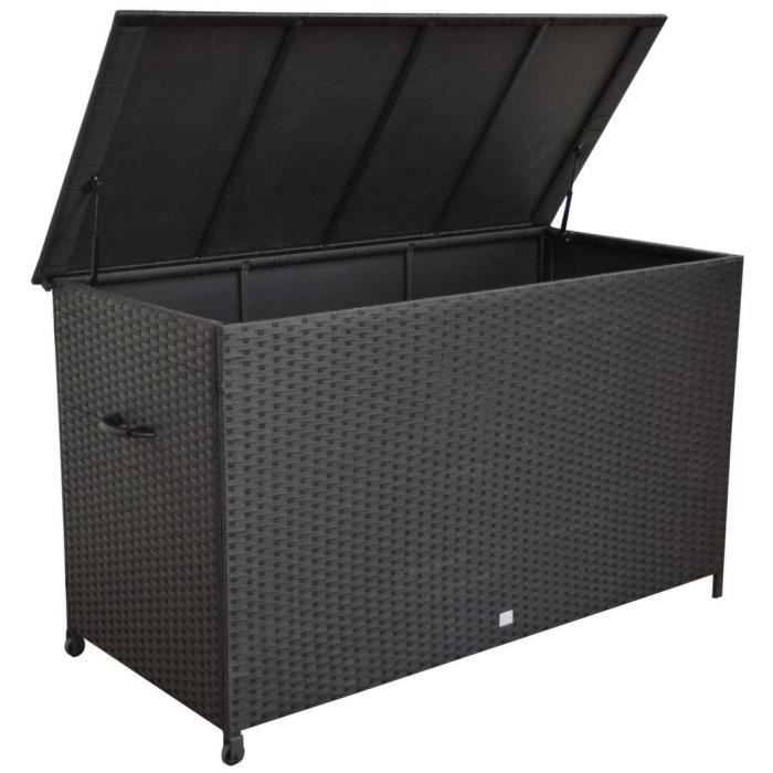 Grand Coffre De Jardin En Resine Ibiscus Noir Achat Vente Coffre D Exterieur Grand Coffre De Jardin En Cdiscount