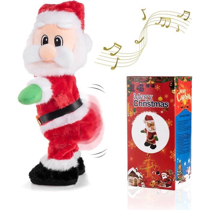 Pere Noel Qui Twerk - Pere Noel Qui Danse avec Musique Poupée en Peluche Animée de Noël Chantant des Chansons en Anglais