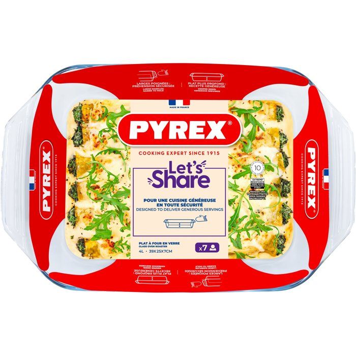 Plat À Four Verre Rectangulaire Avec Poignées 39x25 Cm Pyrex Le Plat À Four - vue 2