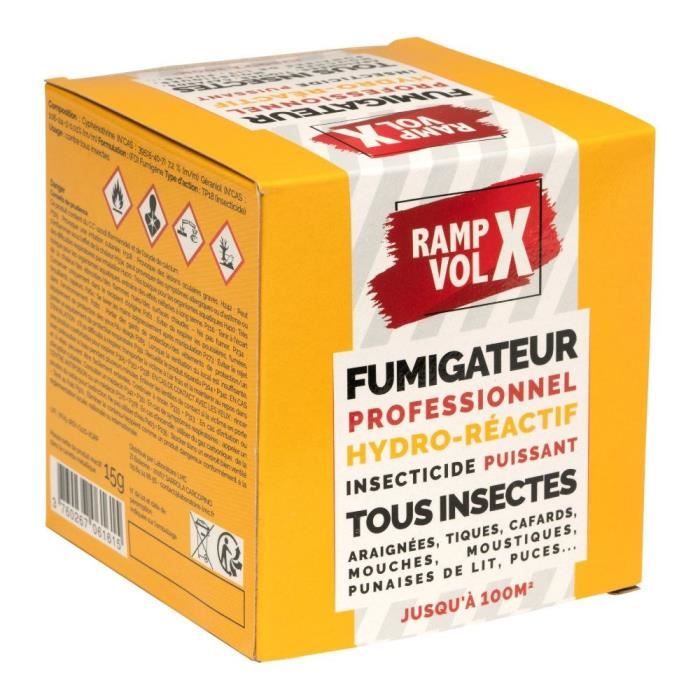 RAMPX VOLX - Fumigène Insectes Rampants Volants - Effet choc & longue durée - 50/100 m2