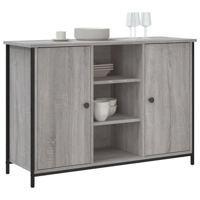 Buffet Bas Sonoma Gris - 69,5x34x90 Cm - Bois D'ingénierie (Neuf)