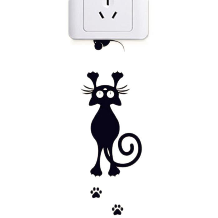 Explosioncosanter Lovely Souris Et Chat Autocollant Mural Decoration Rupteur Switch Stickers Pour Refrigerateur Interrupteur Cdiscount Maison
