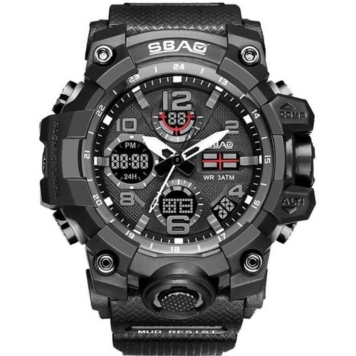 Montres Homme Montre Digitale Militaire 50M Etanche Montres