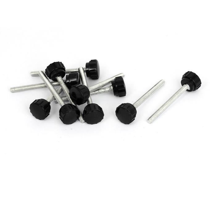 M4 x 20mm Filetage mâle Bouton serrage Molette Poignée Vis pouce type 10Pcs