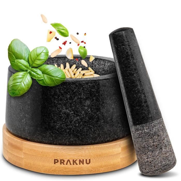 Mortier et pilon mexicain en granit massif, fabriqué à la main, par