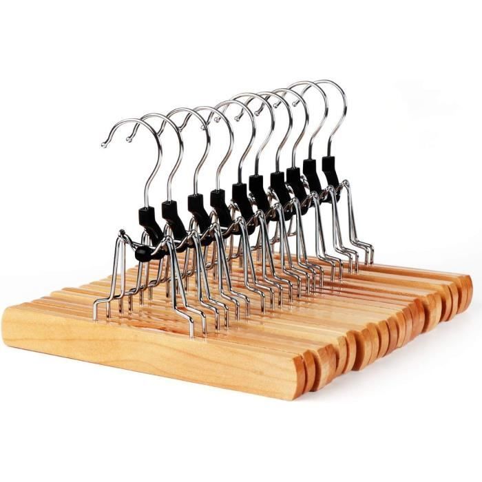 Lot De 8 Cintres En Fer Chromé De 40 Cm, Couleur Argent, Cintres Pour Pantalons