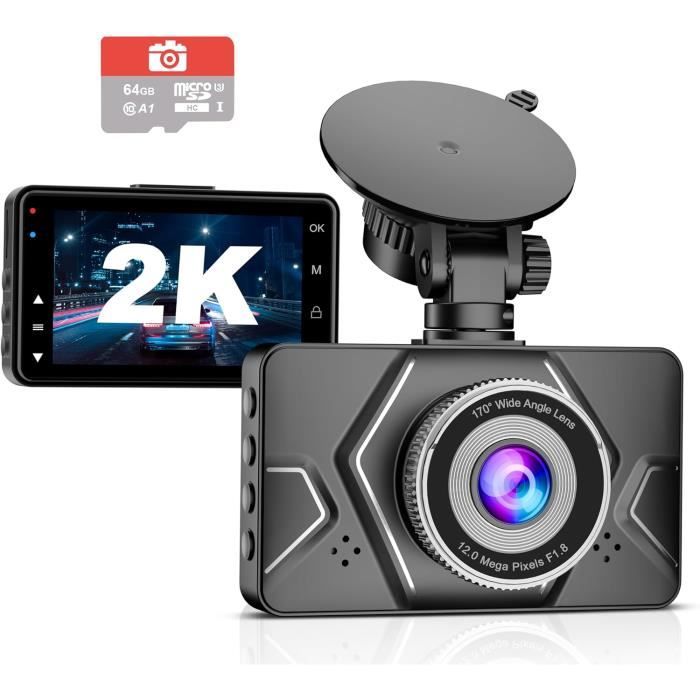 2K Dashcam Avant Wi-FI, Camera Embarquée Voiture App, PEC du Module GPS