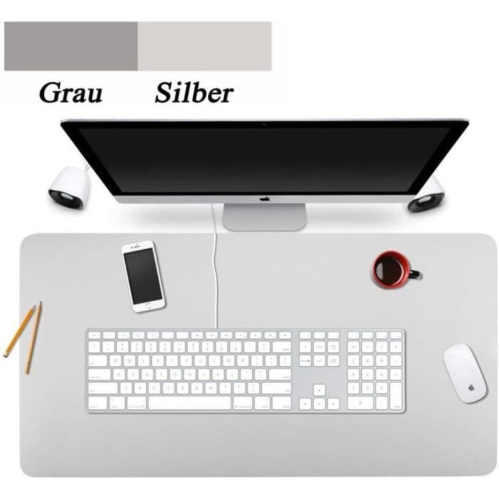 Sous-main Bureau Cuir Synthétique 80x40 Cm | Rose | Antidérapant Et Lavable