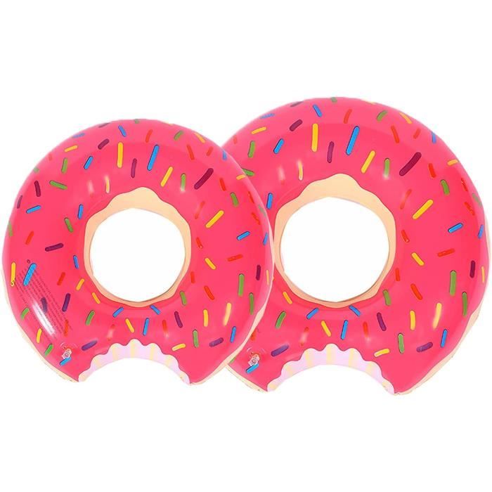 Liuer – 2 Bouées Gonflables Rose Motif Beignet – 25 Et 35 Cm De Diamètre Intérieur – PVC Résistant – Pour Piscine Et Plage – Dès 8 Ans