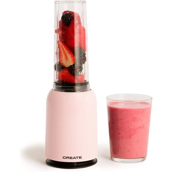CREATE/MOI Blender Portable 230W Avec Verre Amovible 400ml - Mixeur Smoothies Blanc Cassé
