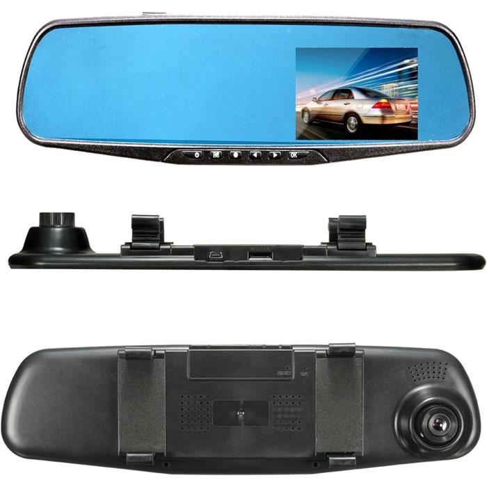 Miroir Dashcam Voiture Sans Fil Caméra De Voiture Dashcam Avec Support De Batterie 1080P Hd Voiture Dvr Rétroviseur Dash Cam [H195]