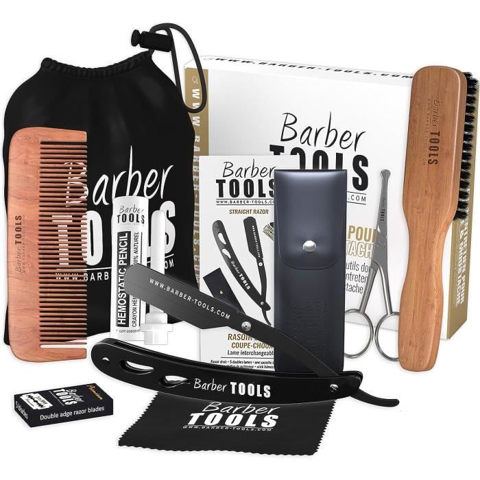 Kit De Taille De Barbe - Gabarit De Rasage Avec Peigne, Ciseaux Et Rangement - Neuf