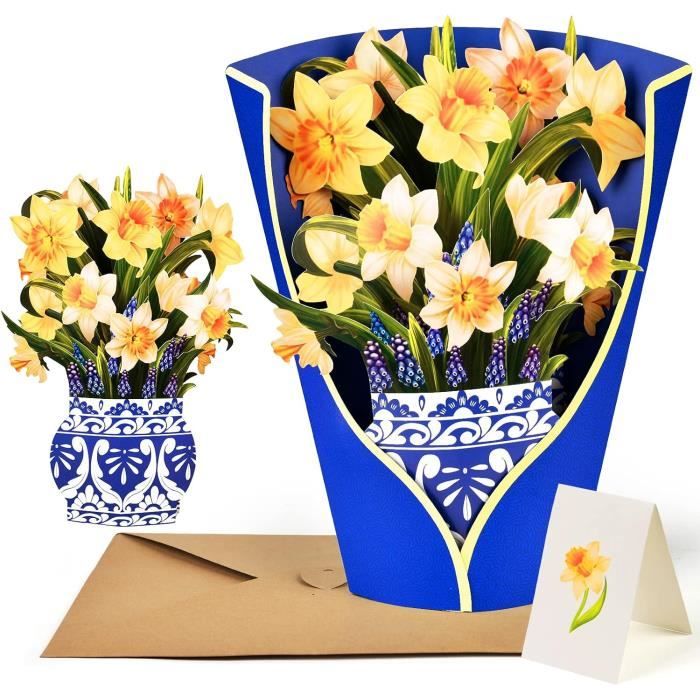 Carte De Vœux Pop-Up 3D, Excellente Carte De Voeux De Fleur De Papier