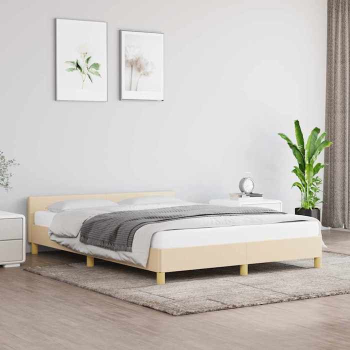 vidaXL Cadre de lit sans matelas crème 140x190 cm tissu 347412